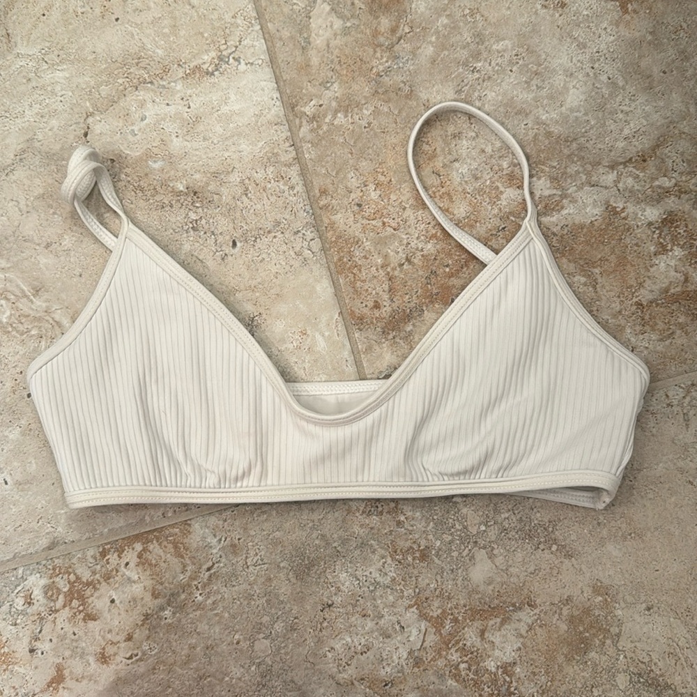 Pac sun white ribbed bikini top